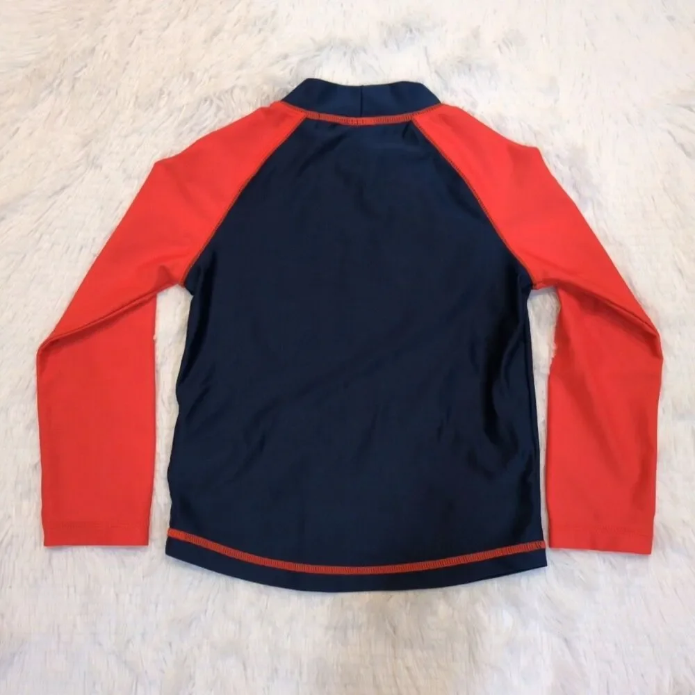Carters Simple Joys Rashguard Swim Shirt Boys‎ 4T Red Navy Beach Vacation